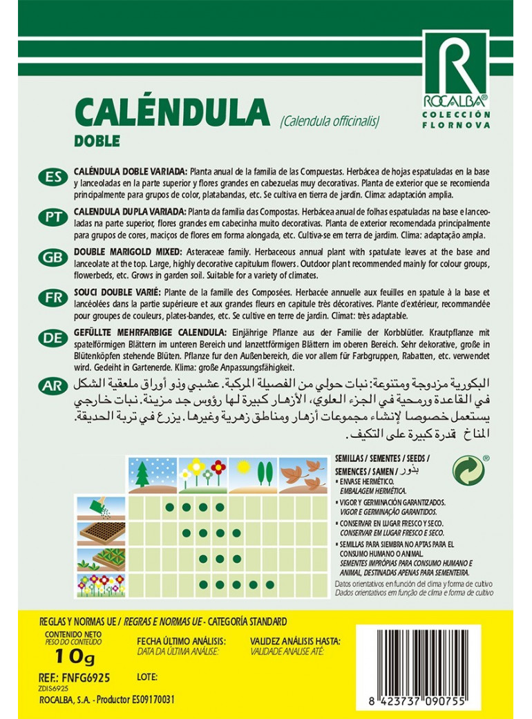 Semilla CALENDULA DOBLE, VARIADA